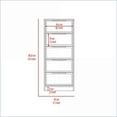 thumbnail image 7 of Dressers, Kaia 5 Drawer Vertical Dresser - Smokey Oak/White | Narrow 16.26in Depth | White | Particle Board, 7 of 7
