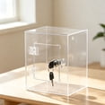 thumbnail image 6 of Virelaxpo 4.7 * 4.7 in Piggy Bank with Lock and Key for Birthday and Cash Storage Clear Money Saving Box, 6 of 7