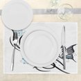 thumbnail image 3 of Ambesonne Tattoo Place Mats Set of 4, Butterfflies and Leaves, Standard Size, Blue Black and White, 3 of 6