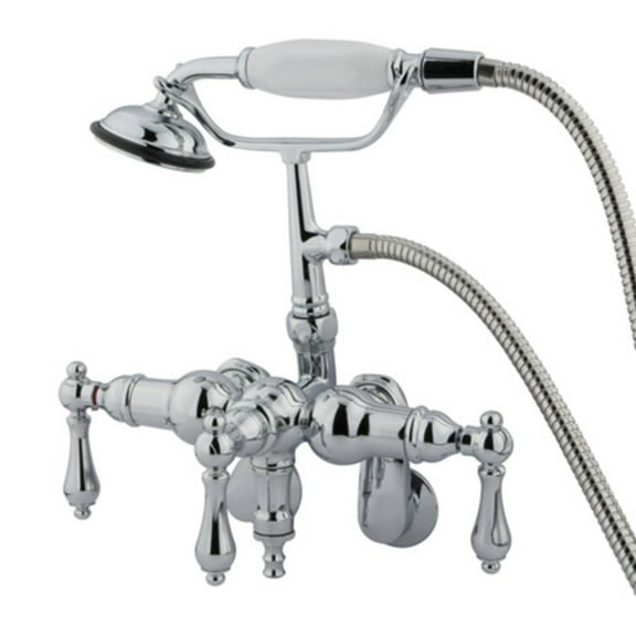 Elements Of Design Dt4201al Triple Handle Wall Mounted Clawfoot Tub Filler - Chrome