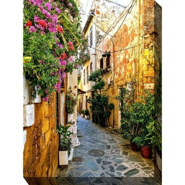Chania Alley Indoor/Outdoor Art - Multi-color