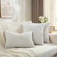 thumbnail image 5 of Fancy Homi Set of 2 Cream White Boho Decorative Throw Pillow Covers 18x18 inch for Living Room Bedroom Couch Bed, Modern Farmhouse Home Decor, Striped Patchwork Plaid Corduroy Accent Cushion Case, 5 of 5