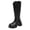 Black Boots for Women, variant on hopeusnice Women Knee High Riding Boots With V Shaped Top Back Zipper Closure Chunky Heel For Fall Winter And Fashion Outfits Black 35