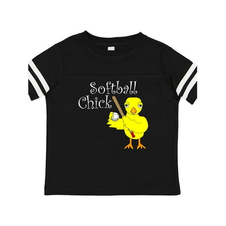 

Inktastic Softball Chick White Text Gift Toddler Toddler Girl T-Shirt