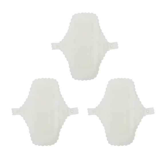 EeaseMX 3 compresas de algodón reutilizables para la menstruación, toallas sanitarias reutilizables para mujeres y niñas (blancas)