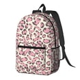 thumbnail image 3 of 17in Backpack With Pocket Adjustable Shoulder Strap Large Capacity Zipper Opening And Closing Double Pull Head Zipper For Work Travel Sports Leopard Skin Print Style Pink_4, 3 of 8