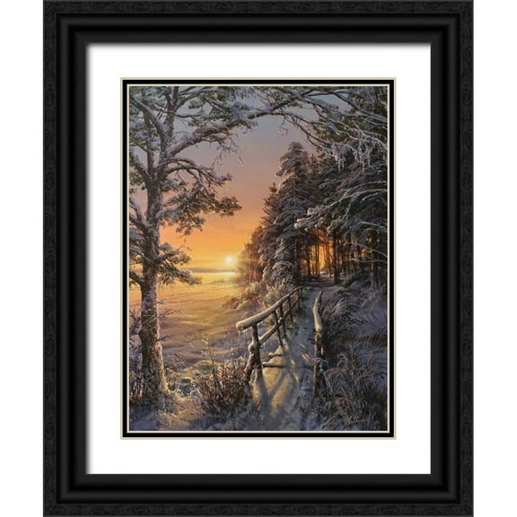 Yushkevich, Viktor 12x14 Black Ornate Wood Framed with Double Matting Museum Art Print Titled - Winter Evening
