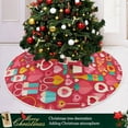 thumbnail image 6 of FMSHPON Valentine's Day Delicious CakesLove Hearts Xmas Christmas Tree Skirt Stand Mat for Holiday Party Decoration Indoor Outdoor 48 inches, 6 of 6