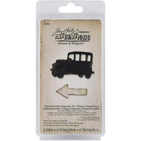 Sizzix Movers and Shapers Magnetic Dies by Tim Holtz, Mini, Old Jalopy and Arrow, 2-Pack Multi-Colored