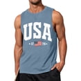 thumbnail image 2 of Men's USA Patriotic Tank Top with American Flag Graphic and Sleeveless Design Featuring Bold Print for Independence Day 2026 Memorial Day Light Blue XXXXL, 2 of 4