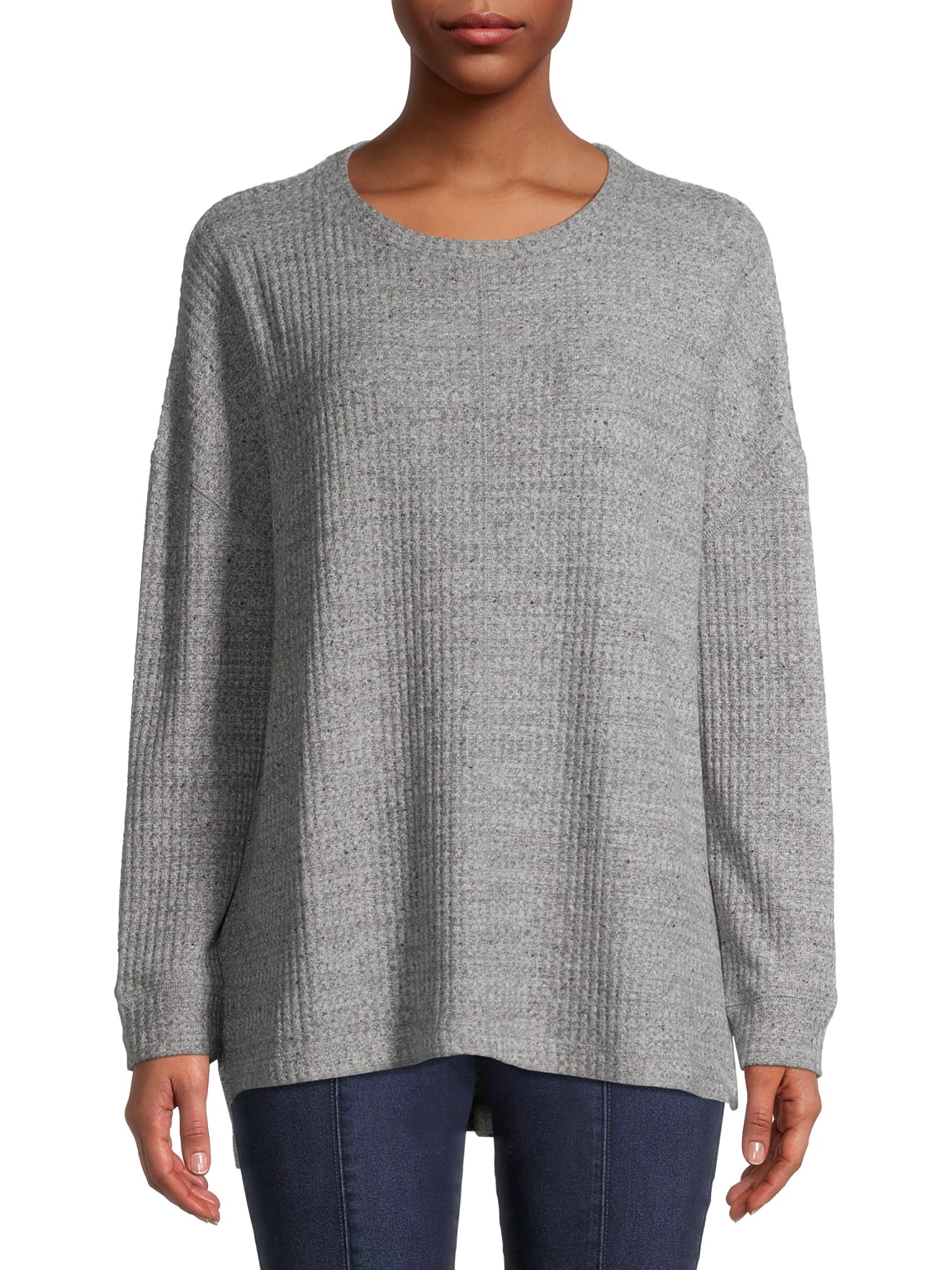 Time and Tru Time and Tru Women's Long Sleeve Waffle Tunic Walmart