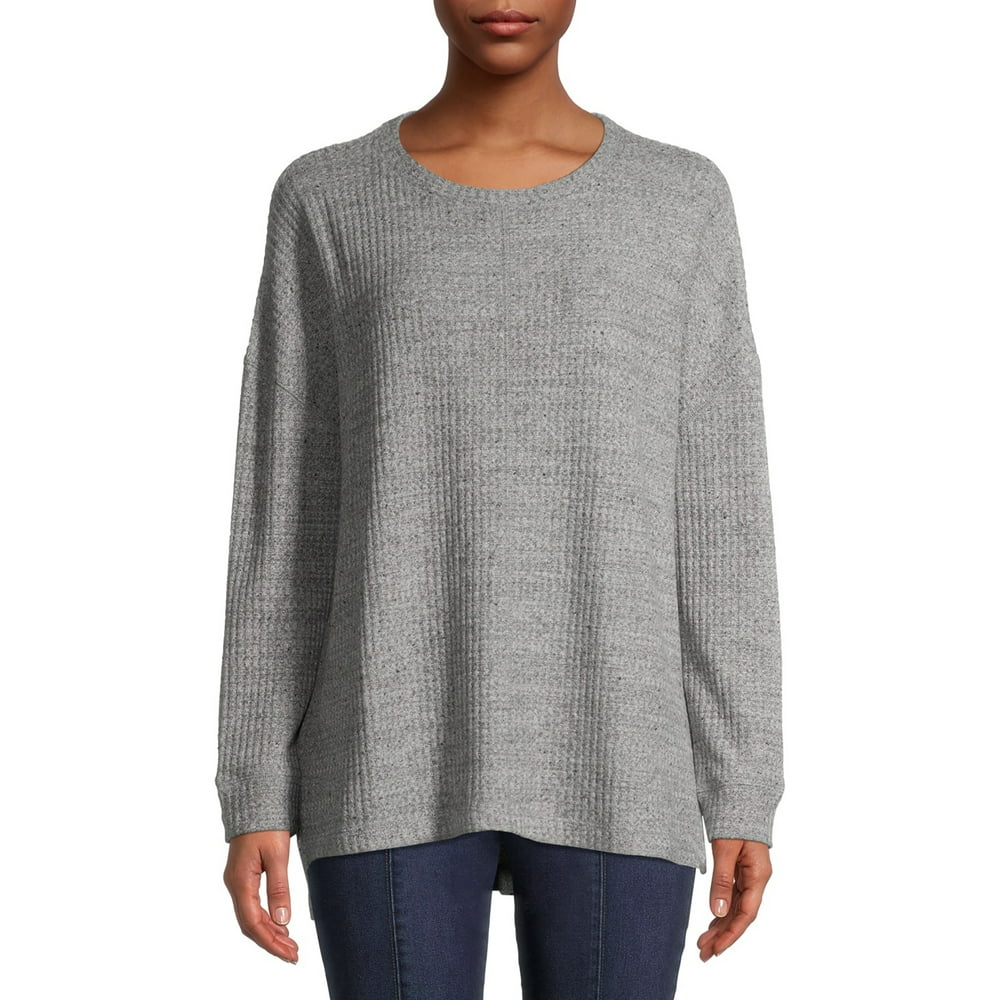 Time and Tru Time and Tru Women's Long Sleeve Waffle Tunic Walmart