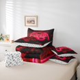 thumbnail image 6 of Manfei Gamepad Game Lovers 7 Pieces Bedding Comforter Set,Abstract Geometric Full Bedding Set,Red Black Fitted Sheet Flat Sheet For Boys Kids,Ultra Soft Home Decor Reversible, 6 of 8