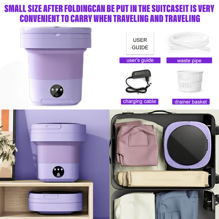 Portable Mini Washing Machine - 6.5L Foldable Washer For Underwear, Socks & Baby Clothes (Green)