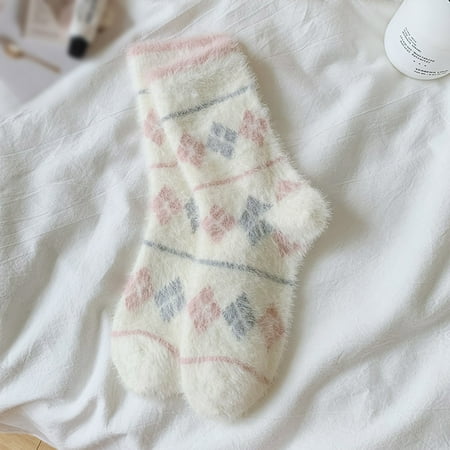 

Women Winter Printing Thickened Coral Socks Nonslip Floor Socks Stockings Shirt Purge