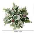 thumbnail image 1 of Christmas Candlestick Wreath Simulated Cherry Pinecone Garland Candle Holder Xmas Wreath Home New Year Party Dining Table Decor, 1 of 5
