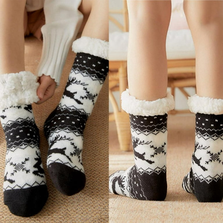 2 Pairs - Super Thick & Plush Slipper Socks