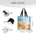 thumbnail image 4 of Naloa Beach Starfish Shell Tote Bag for Women, Foldable Tote Bag With Zipper, Large Shoulder Bag, Top Handle Handbag for Travel, Work, Shopping, 4 of 9