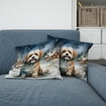 thumbnail image 2 of Hello Winter Havanese Welcome Snowy Night Watercolor Vintage Pillow Cushion Double Sided Havanese Dog Lover Gifts Idea Throw Pillow - 01011, 2 of 4