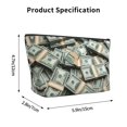 thumbnail image 3 of Printed Cosmetic Bag Dollars Pattern Portable Travel Makeup Pouch Toiletry Organizer Bag For Daily Use, 3 of 7