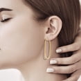 thumbnail image 2 of Charmsy 925 Sterling Silver Post Gold Plated Oval Large Hoop Earrings for Women 52mm, 2 of 5