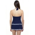 thumbnail image 3 of Profile by Gottex NAVY Lettuce Ruffle Halter V-neck Tankini Swim Top, US 38, 3 of 3