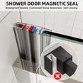 thumbnail image 3 of Frameless Shower Door, 56-60" W x 74" H Single Sliding Glass Door, 5/16" Clear Tempered Glass With Nano-coating, Magnetic closure, Chrome, ACE, 3 of 9