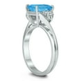 thumbnail image 2 of SZUL Women's 8X6MM Blue Topaz and Diamond Twist Ring in 10K White Gold, 2 of 4