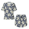 thumbnail image 4 of Picia Lilies Flowers Pajamas Sets for Women Soft Short-Sleeved Pjs with Lounge Shorts Two Piece Sleepwear-Medium, 4 of 9