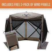 Gazelle Tents G5 Pop-Up Portable 5-Sided Hub Gazebo/Screen Tent, Includes FREE 3 pack of wind panels, GK907