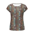 thumbnail image 5 of Aimik Women's Casual T-shirt Fashion Print Short Sleeve Round Neck Base Tee Summer Loose Comfort Top, 5 of 6
