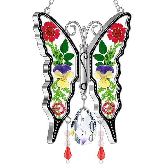 Adorno Colgante KY&BOSAM Mariposa 20x13 cm Prisma de Cristal