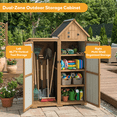 thumbnail image 2 of Outdoor Storage Cabinet with Rooftop Compartment, Lockable Doors & Adjustable Shelves, Weatherproof Garden Tool Organizer for Patio Garage, 2 of 8