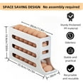 thumbnail image 3 of 28 Eggs Egg Holder for Fridge, Rolling Egg Dispenser for Refrigerator Automatically, 4 Tiers Fridge Egg Rack, Space-Saving Egg Dispenser Large Capacity Egg Dispenser Container Tray (White), 3 of 5