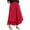 Red, variant on yunLXC Clearance Plus Size Pants for Women Cotton And Linen Wide Leg Pants Artistic Solid Color Cropped Pants Women's Skirt Pants plus size work pants for women Black A