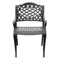 thumbnail image 5 of Ornate Traditional Outdoor Cast Aluminum Black Patio Dining Chair, 5 of 5