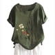 thumbnail image 2 of Fiudx Ofertas Flash Artículos En Oferta Camiseta de Verano con Cuello Redondo y Manga Corta para Mujer, Informal, con Botones Impresos, 2 of 3