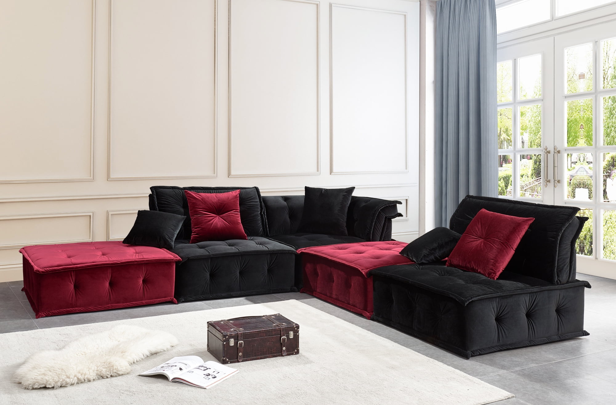 Fabric Modular Sectional Sofa Contemporary Divani Casa Living