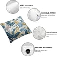 thumbnail image 4 of JRXY Throw Pillow Covers,Pillowcases,Pillow Cases,Blue Leaf Tropical Flowers Palm 2pcs White, 4 of 6