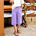 thumbnail image 4 of EnJoCho Girls' Cargo Shorts Wide Leg Elastic Waist Pants Summer Hiking Baggy Trendy Outfits with Pockets Kids Vacation Drawstring Shorts 4-15y, 4 of 6