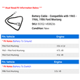 thumbnail image 2 of Battery Cable - Compatible with 1965 - 1966, 1986 Ford Mustang, 2 of 2
