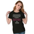 thumbnail image 3 of Remain Calm Mom is Here Mothers Day Womens Fitted Plus Size Graphic Tee Brisco Brands 2X, 3 of 5