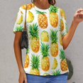 thumbnail image 6 of Lunarable Pineapple T Shirts Basic T-Shirt Short Sleeve Ladies Tee Shirt Summer Graphic Clothing, 6 of 6