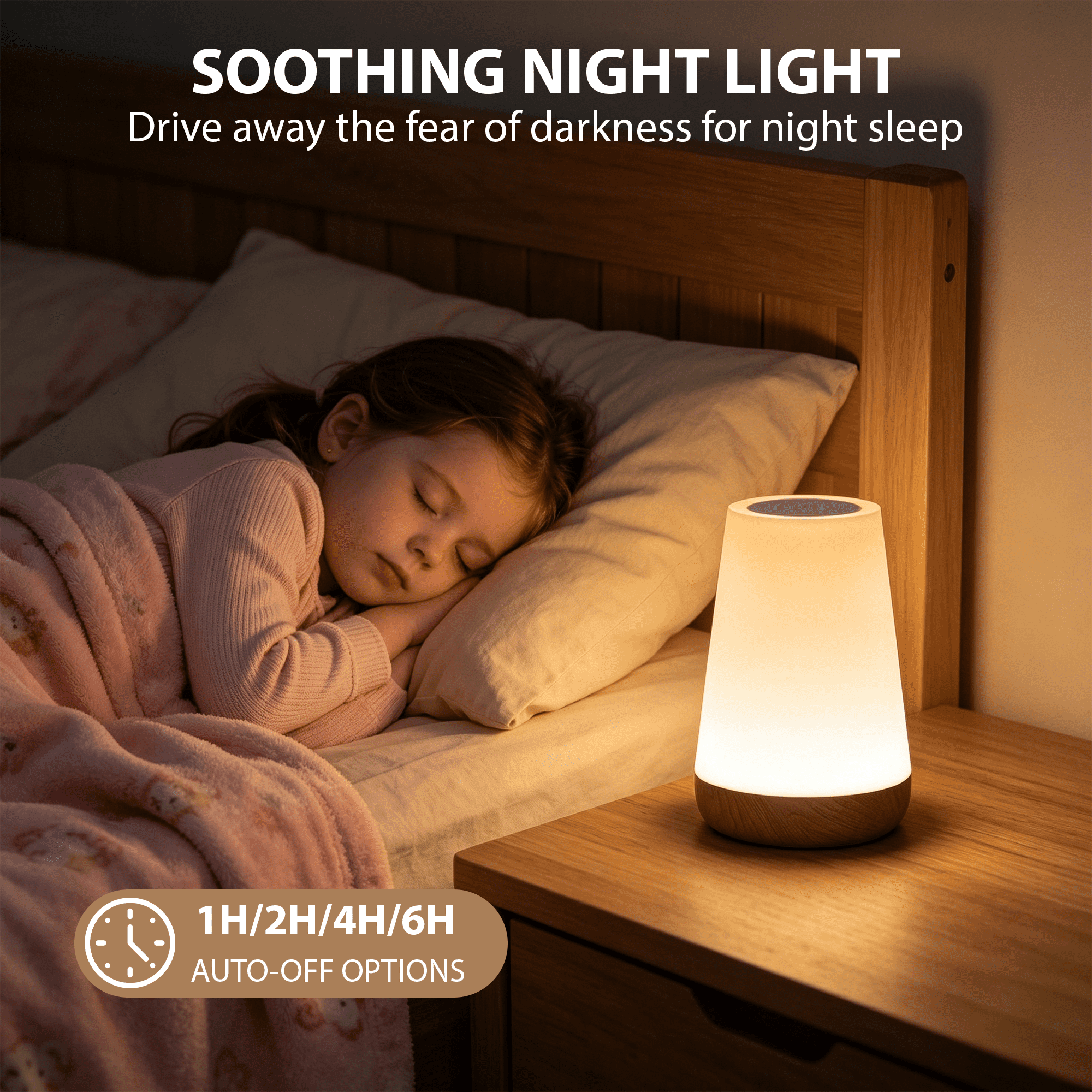 GARITIN Touch Bedside Table Lamp, RGB Color Changing Cordless Rechargeable Dimmable Small Nightstand Lamp with Remote, Portable USB Mini Table Lamp, Kids Night Light for Bedroom Nursery