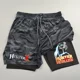 thumbnail image 1 of Pantalones cortos deportivos para hombre, Shorts de Anime Hunter X Hunter 2 en 1 de doble capa, secado rápido, transpirables, para correr, Fitness y gimnasio, 1 of 1