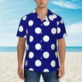 thumbnail image 4 of Daiia Navy And White Polka Dot Hawaiian Shirt for Men Gentle Cotton Regular Short Sleeve Casual-Medium, 4 of 9