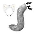 thumbnail image 4 of Accesorios de Cosplay de zorro, diadema ajustable con orejas de gato y cola de zorro, accesorios para disfraces de fiesta de Carnaval y Halloween, 2 uds., 4 of 5