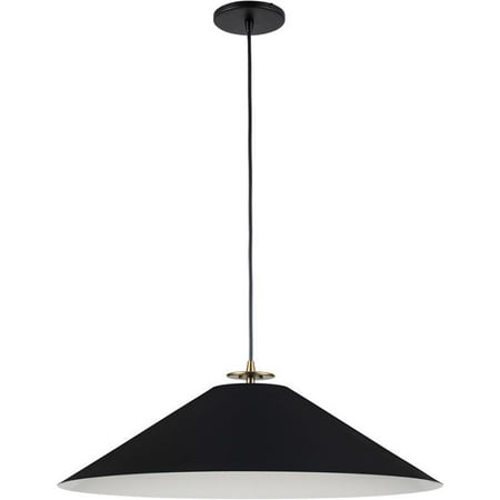 

Dainolite PDC-241P-AGB-MB 24 in. Prudence 1 Light Incandescent Pendant Aged Brass & Matte Black