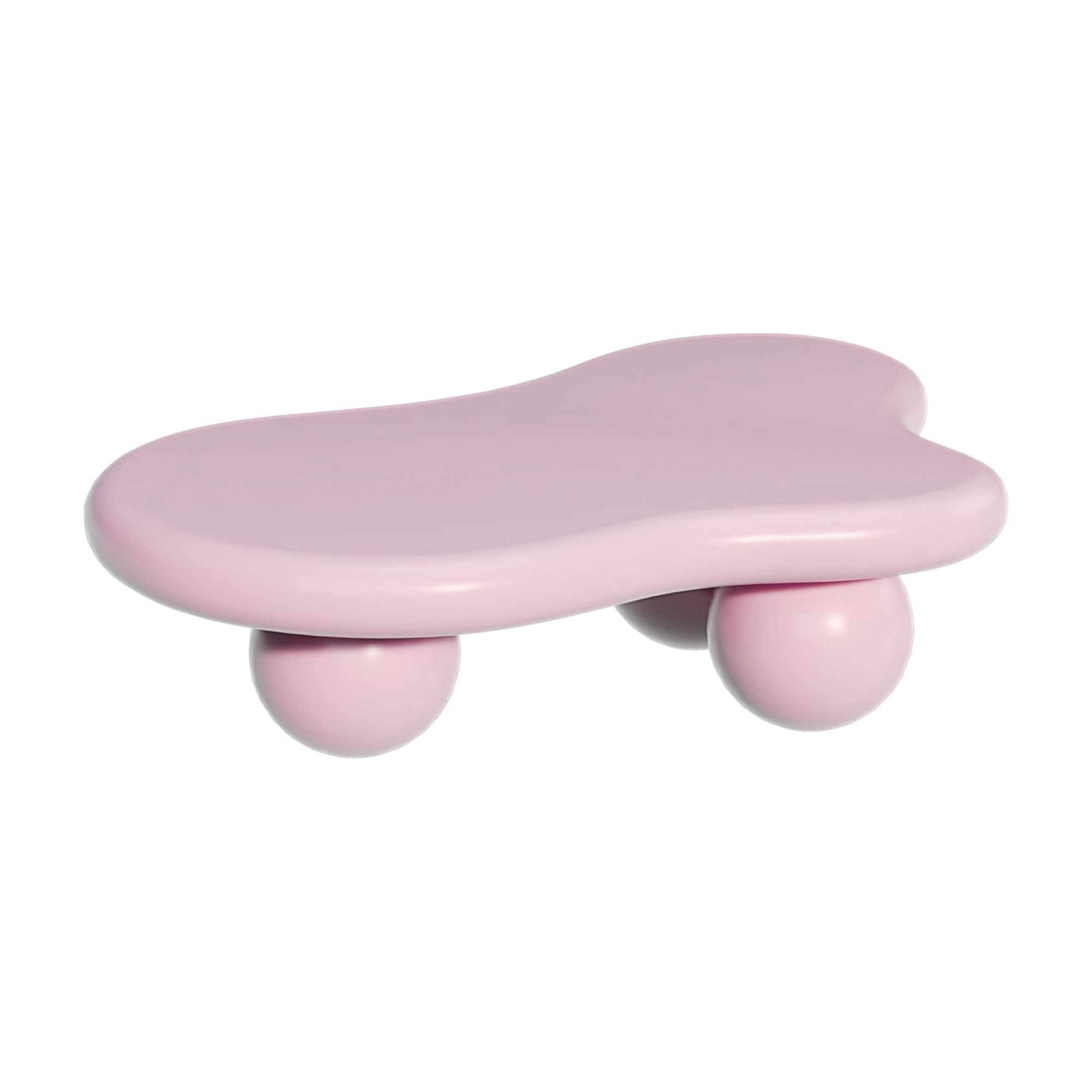40'' Cloud Shaped Coffee Table, Modern Round Edge Coffee Table with 3 Sturdy Ball Legs, Irregular Center Table Tea Table for Living Room Apartment Office