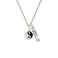 thumbnail image 2 of Delight Jewelry Silvertone Enamel Yin and Yang Silvertone Best Friends Forever Bar Charm Necklace, 23", 2 of 4